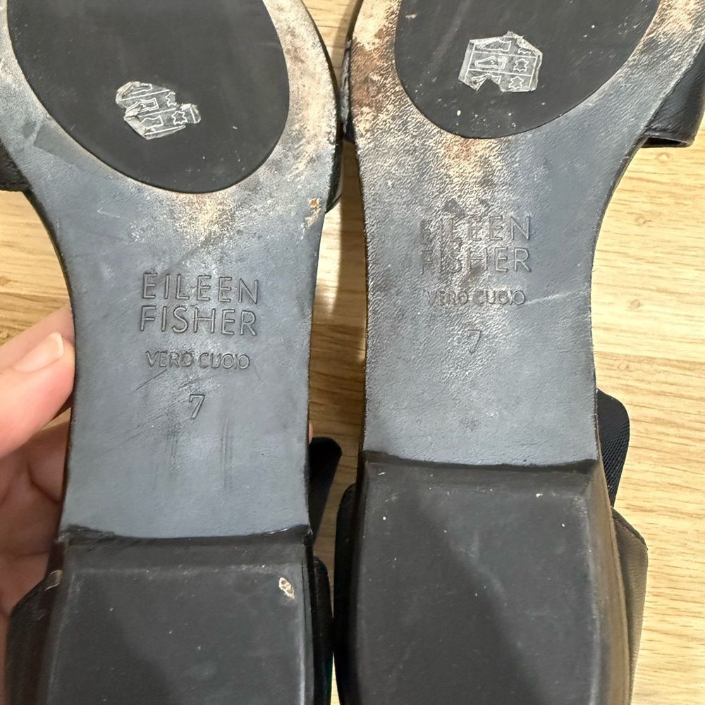 Eileen Fisher Allot Tumbled Leather Flat 7 - Picture 7 of 9